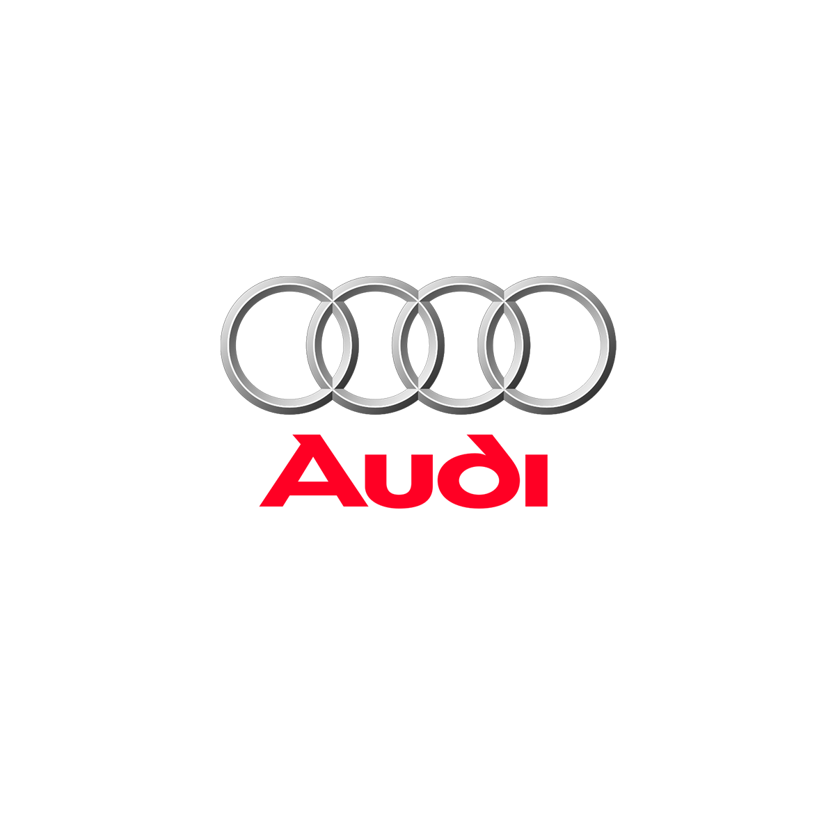 4 Ringe; darunter Audi in rot